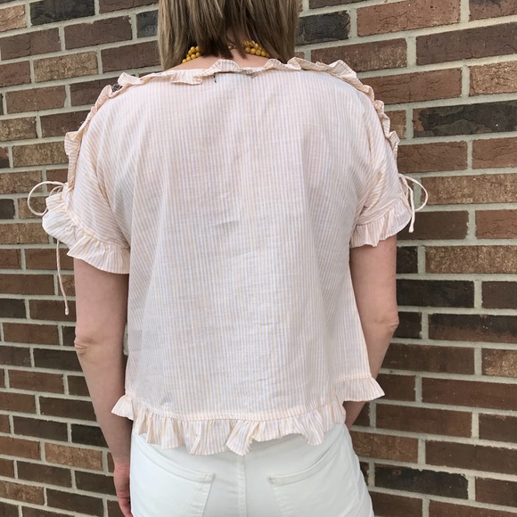 Ruffle and Laced Sleeve Cotton Top - Picture 5 of 7